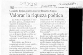 Valorar la riqueza poética Valorar la riqueza poética