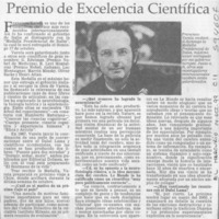 Premio de excelencia científica  [artículo]