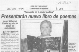Presentarán nuevo libro de poemas  [artículo]
