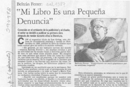 "Mi libro es una pequeña denuncia"  [artículo]