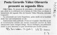 Poeta Gerardo Yáñez Olavarría presentó su segundo libro  [artículo]
