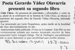 Poeta Gerardo Yáñez Olavarría presentó su segundo libro  [artículo]