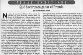Qué hacer para ganar el Premio  [artículo] Orlando Walter Muñoz