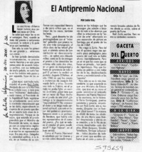 El antipremio nacional  [artículo] Sara Vial