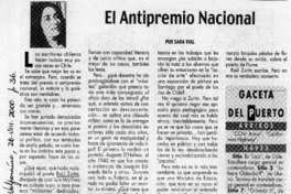 El antipremio nacional  [artículo] Sara Vial