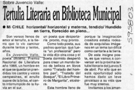 Tertulia literaria en biblioteca municipal  [artículo]