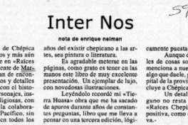 Inter Nos  [artículo] Enrique Neiman