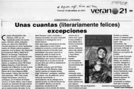 Unas cuantas (literariamente felices) excepciones  [artículo] Gabriel Castro Rodríguez