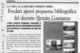 Fondart apoyó propuesta bibliográfica del docente Hernán Constanzo  [artículo]