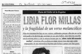 Lidia Flor Millas y la fragilidad de un verso melancólico  [artículo] Pedro Marambio Vásquez