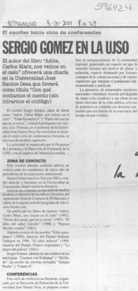 Sergio Gómez en la UJSO  [artículo]