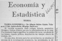 Economía y estadística.  [artículo]