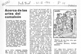 Acerca de las artes del Camaleón  [artículo] Venzano Torres.