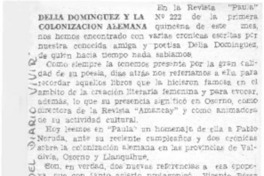 Delia Domínguez y la colonización alemana Delia Domínguez y la colonización alemana