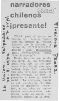 Narradores chilenos ¡presente!