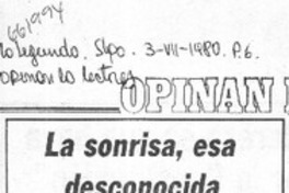 La Sonrisa, esa desconocida  [artículo] R.G.F.