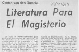 Literatura para el magisterio. Literatura para el magisterio.