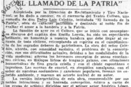 El Llamado de patria".  [artículo]