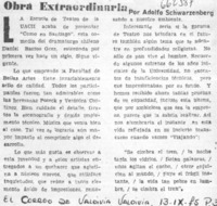 Obra extraordinaria  [artículo] Adolfo Schwarzenberg.