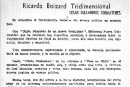 Ricardo Boizard tridimensional.  [artículo]