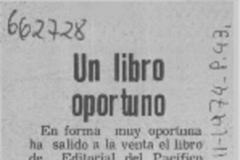 Un Libro oportuno.  [artículo]
