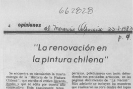 La renovación de la pintura chilena La renovación de la pintura chilena