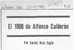 El 1900 de Alfonso Calderón El 1900 de Alfonso Calderón
