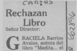 Rechazan libro.  [artículo]