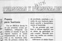 Premio para Suetonio.  [artículo]