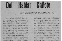 Del hablar de Chiloé Del hablar de Chiloé