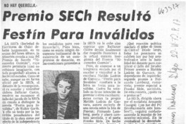 Premio SECH resultó festín para inválidos.  [artículo]