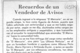 Recuerdos de un vendedor de avisos Recuerdos de un vendedor de avisos
