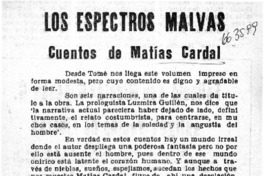 Los espectros malvas  [artículo] Mesa Seco.