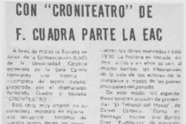 Con "Croniteatro" de F. Cuadra la EAC. Con "Croniteatro" de F. Cuadra la EAC.