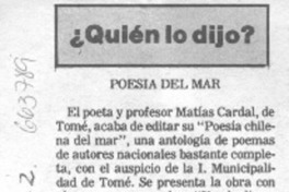 Poesía del mar Poesía del mar