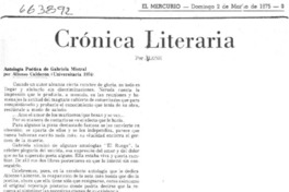 Crónica literaria Crónica literaria
