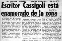 Escritor Cassigoli está enamorado de la zona.  [artículo]