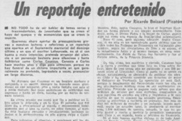 Un reportaje entretenido Un reportaje entretenido