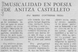 Musicalidad en poesía de Anitza Castelletto