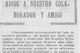 Adiós a nuestro colaborador y amigo.