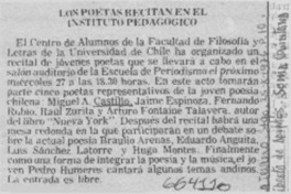 Los poetas recitan en el Instituto Pedagógico Los poetas recitan en el Instituto Pedagógico