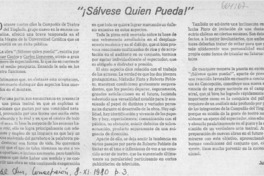 "¡Sálvese quien pueda!" "¡Sálvese quien pueda!"