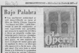 Bajo palabra. Bajo palabra.