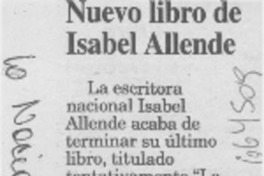 Nuevo libro de Isabel Allende. Nuevo libro de Isabel Allende.