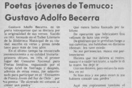 Poetas jóvenes de Temuco: Gustavo Adolfo Becerra Poetas jóvenes de Temuco: Gustavo Adolfo Becerra
