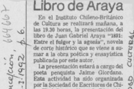 Libro de Araya. Libro de Araya.