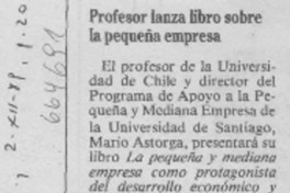 Profesor lanza libro sobre la pequeña empresa. Profesor lanza libro sobre la pequeña empresa.