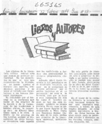 Libros y autores.  [artículo]