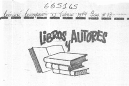 Libros y autores.  [artículo]