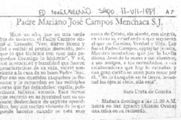 Padre Mariano José Campos Menchaca S. J. Padre Mariano José Campos Menchaca S. J.